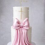 Bow Baptism & First Birthday Cake